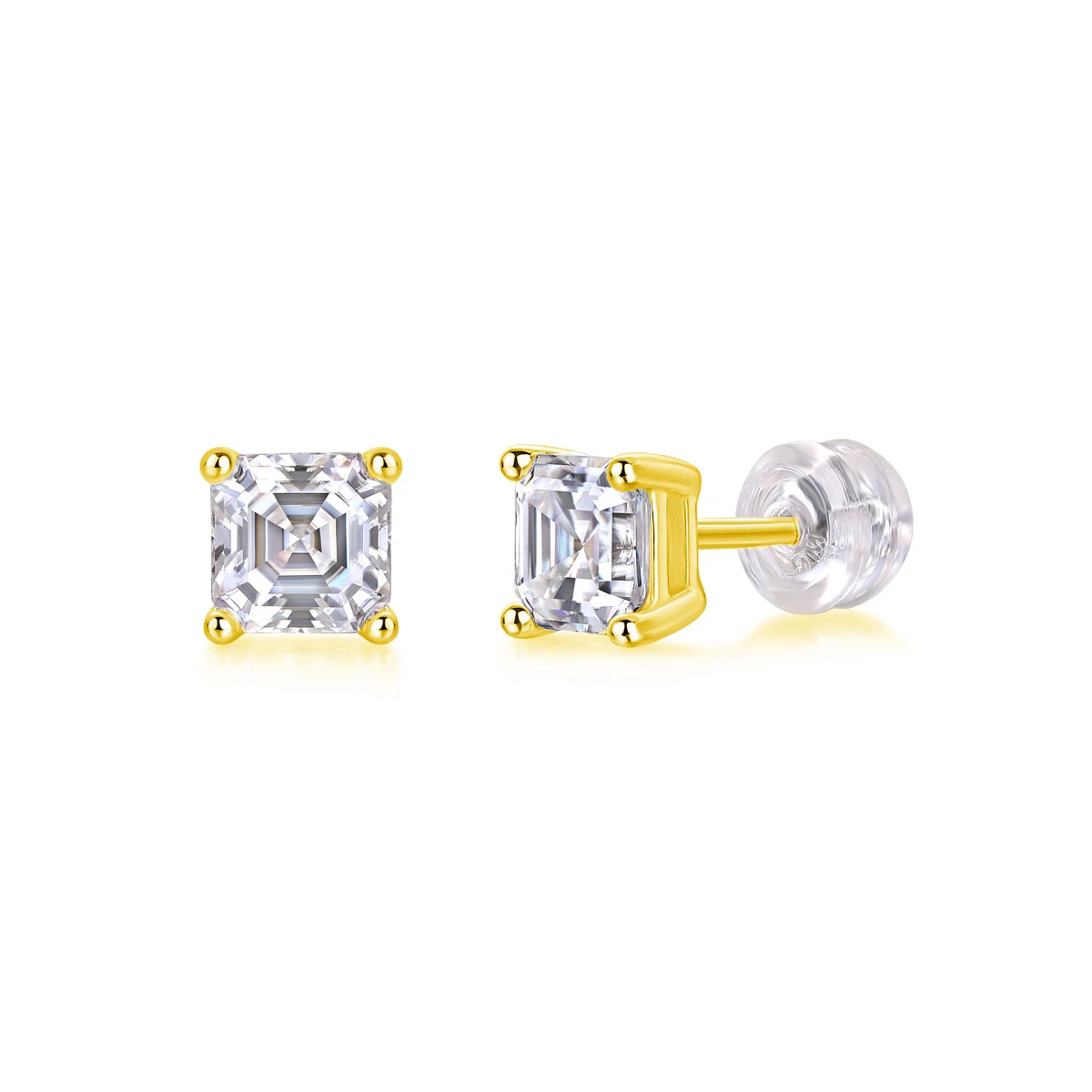 NEVE Geometric Mirror Asscher Studs