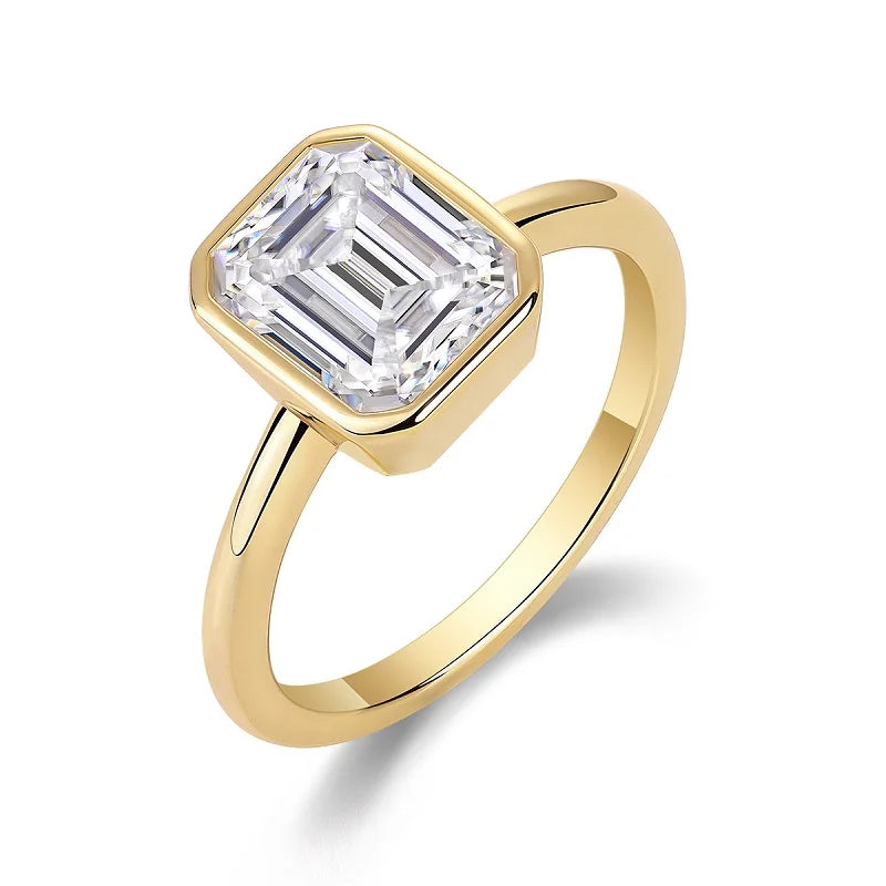 NEVE 3ct Emerald Cut Timeless Bezel Ring