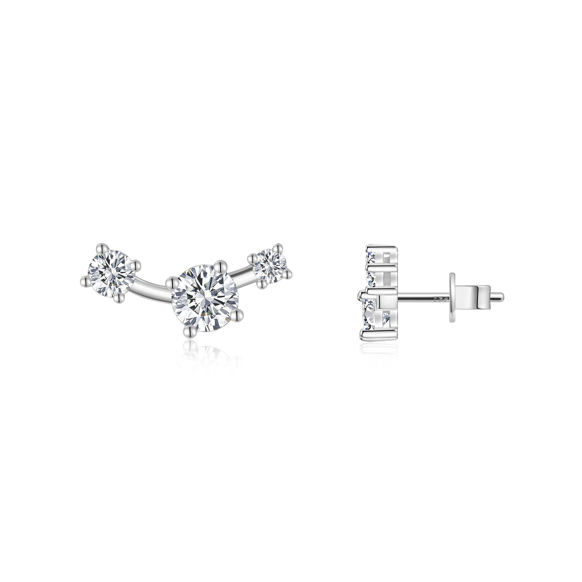 NEVE Three Stones Radiant Studs