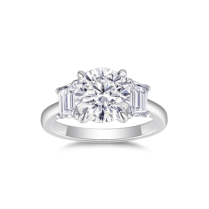 NEVE 3ct Round Cut Timeless Three Stone Ring
