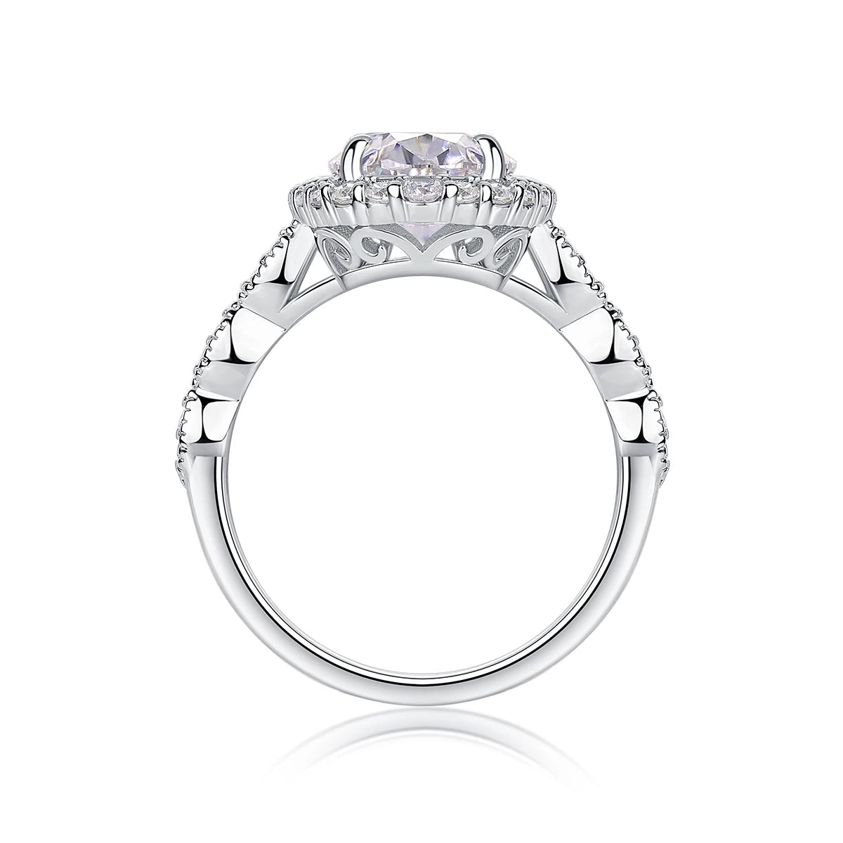 NEVE 4.5ct Oval Cut High-End Halo Solitaire