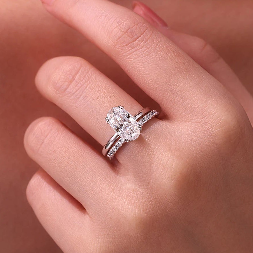 NEVE 4ct Oval Cut Majestic Crown Set