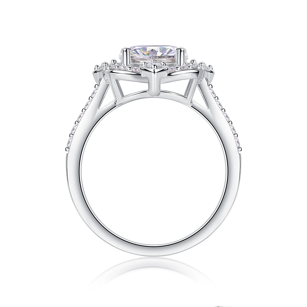 NEVE 3ct Oval Cut Camellia Radiant Flower Halo