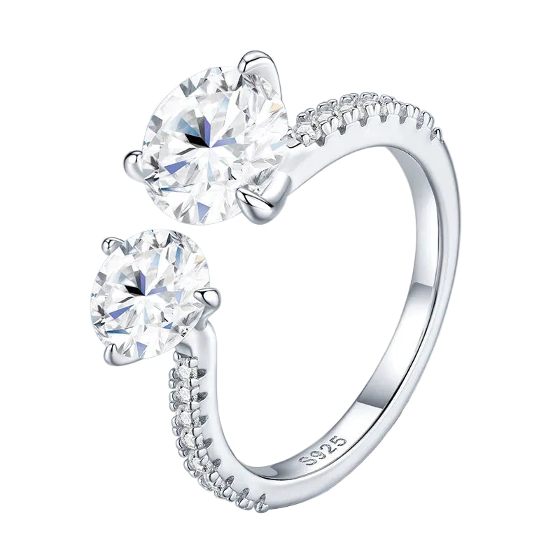 NEVE 2ct Round Cut Toi Et Moi Double Streamer