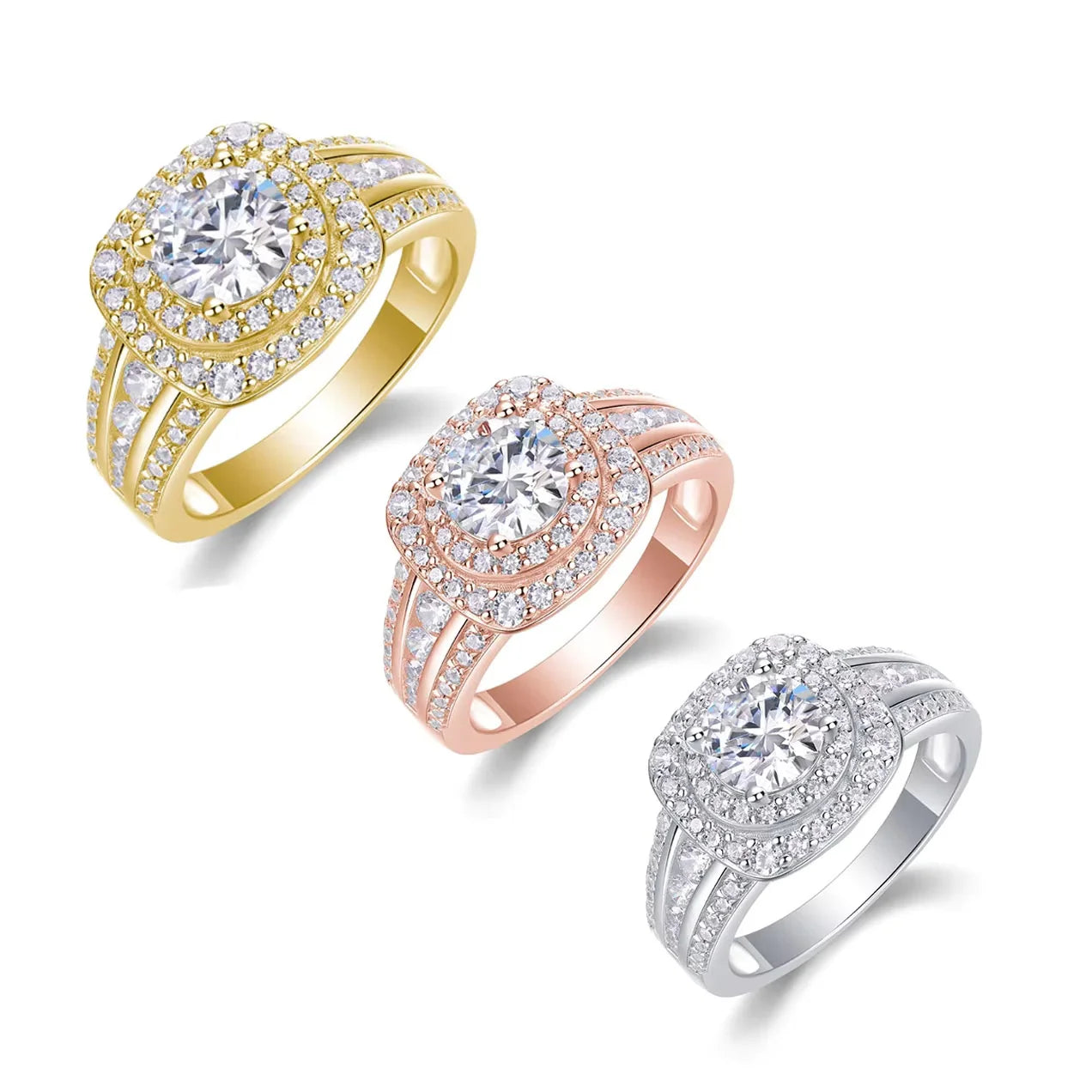 NEVE 1ct Round Cut Majestic Halo Ring