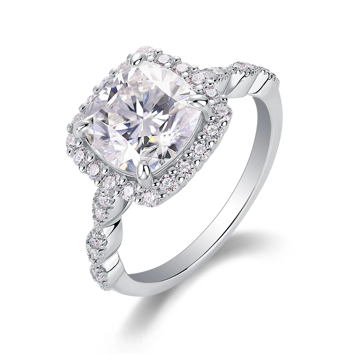 NEVE 3ct Cushion Cut Regal Halo Ring