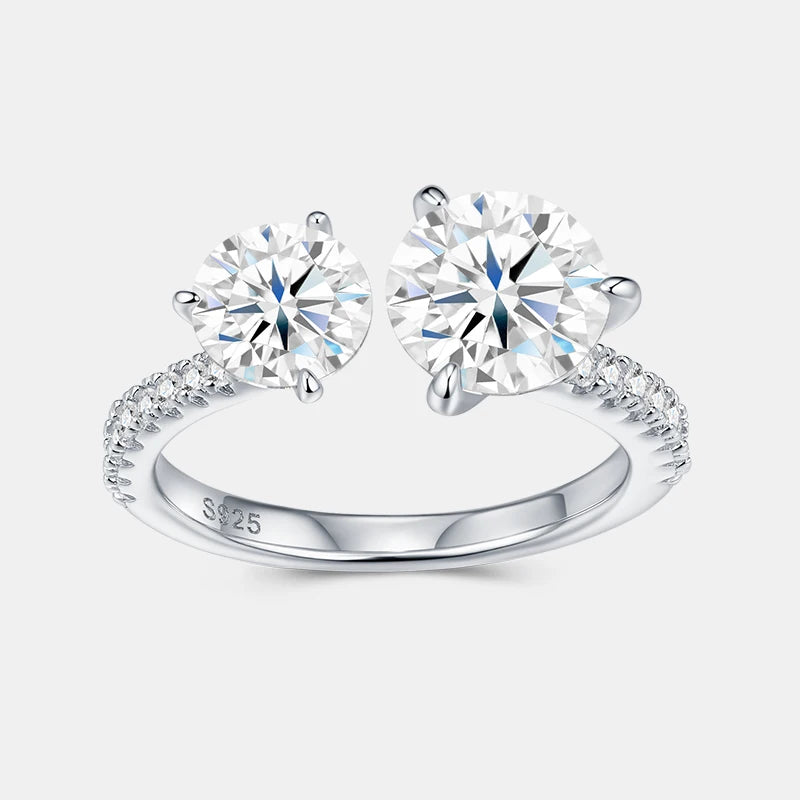 NEVE 2ct Round Cut Toi Et Moi Double Streamer