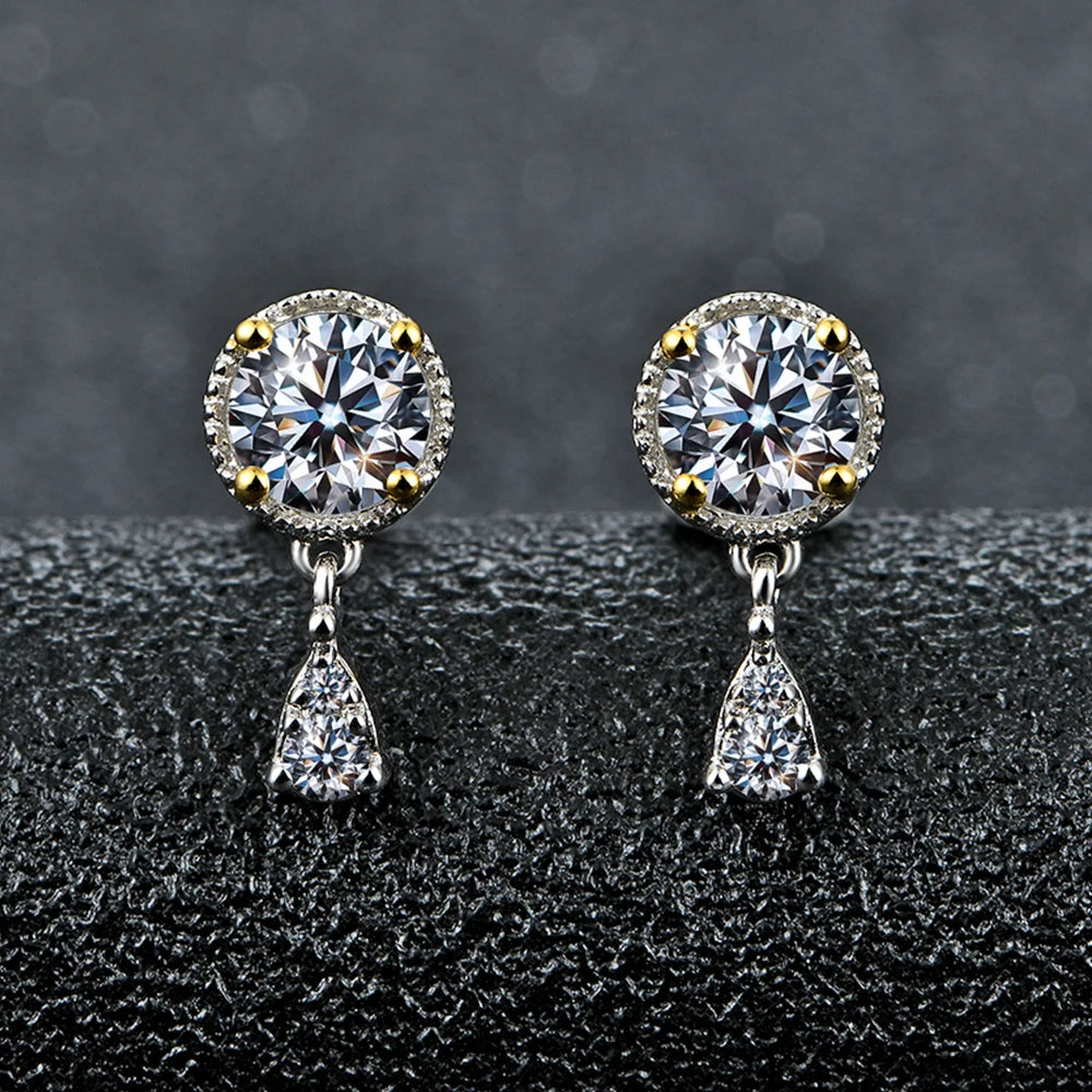 NEVE Elegant Round-Cut Radiant Drop Earrings (1.0ctw)