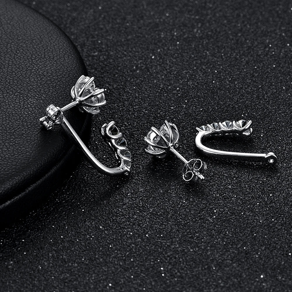 925 Sterling Silver Earrings Moissanite Diamond Earrings Passed Diamond Test Perfect Cut Women Engagement Luxury Jewelry Gift