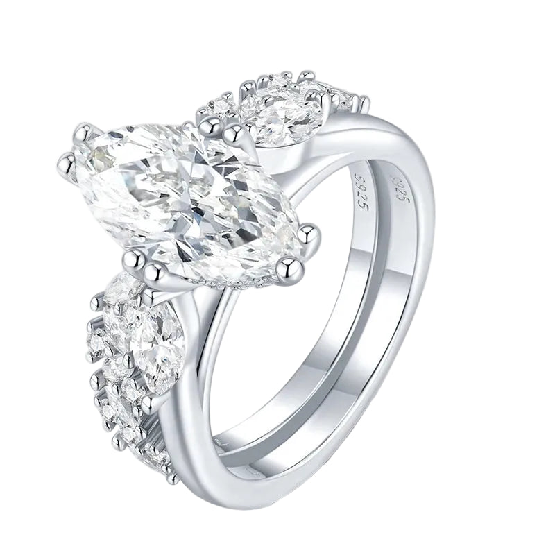 NEVE 3ct Marquise Cut Double Crown Set
