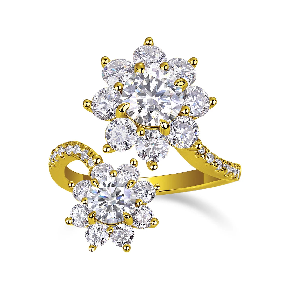 NEVE Sunflower Two-Flower Radiant Statement Ring