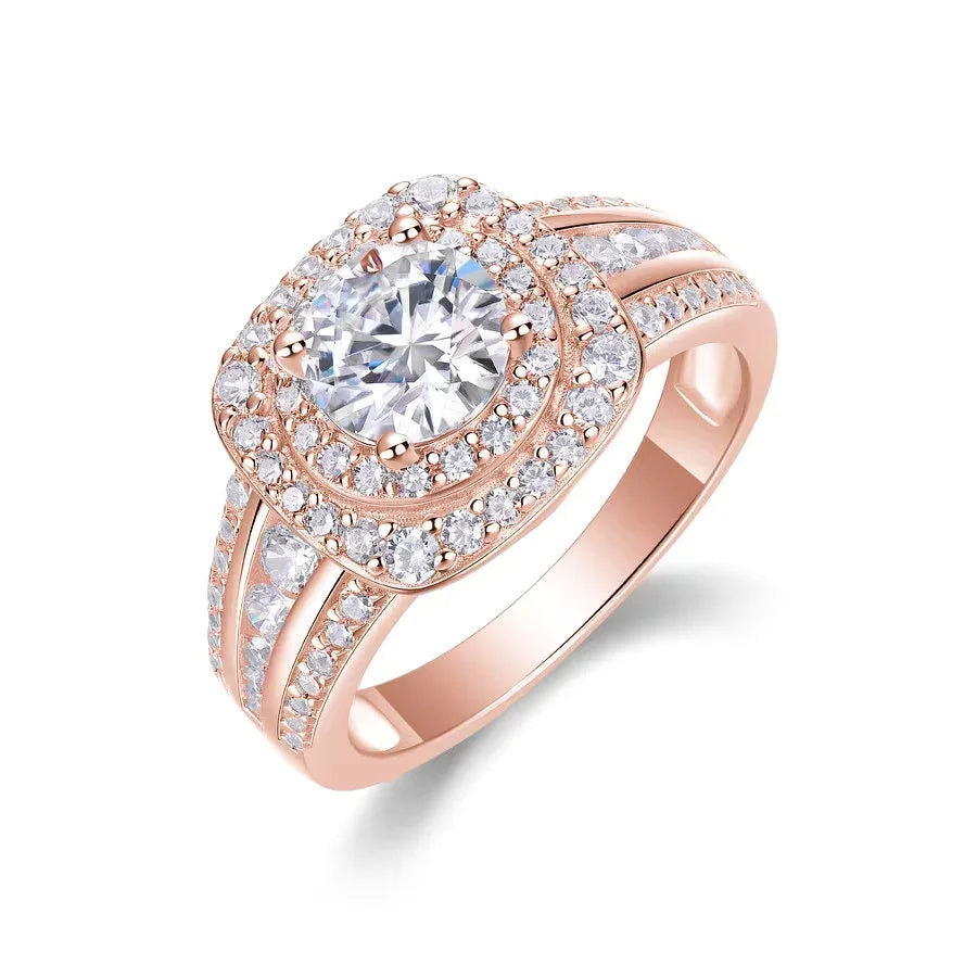 NEVE 1ct Round Cut Majestic Halo Ring