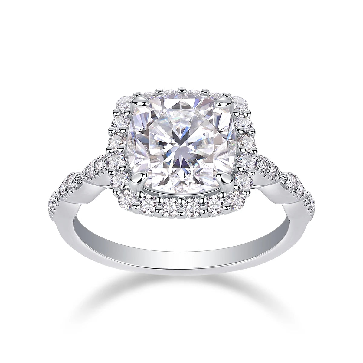 NEVE 3ct Cushion Cut Regal Halo Ring