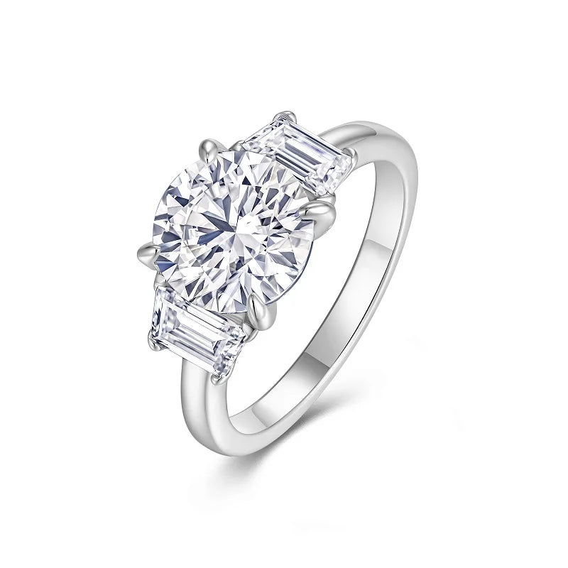 NEVE 3ct Round Cut Timeless Three Stone Ring