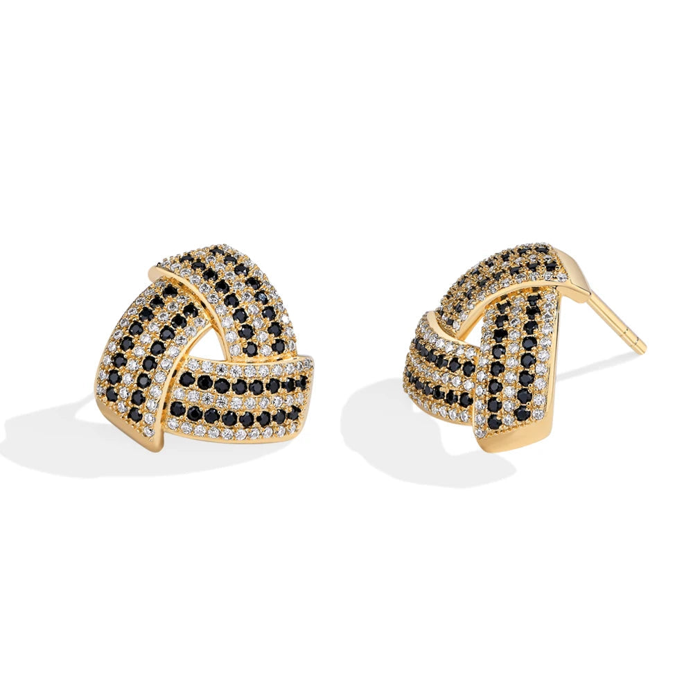 NEVE Celestial Triangle Radiant Pavé Stud Earrings