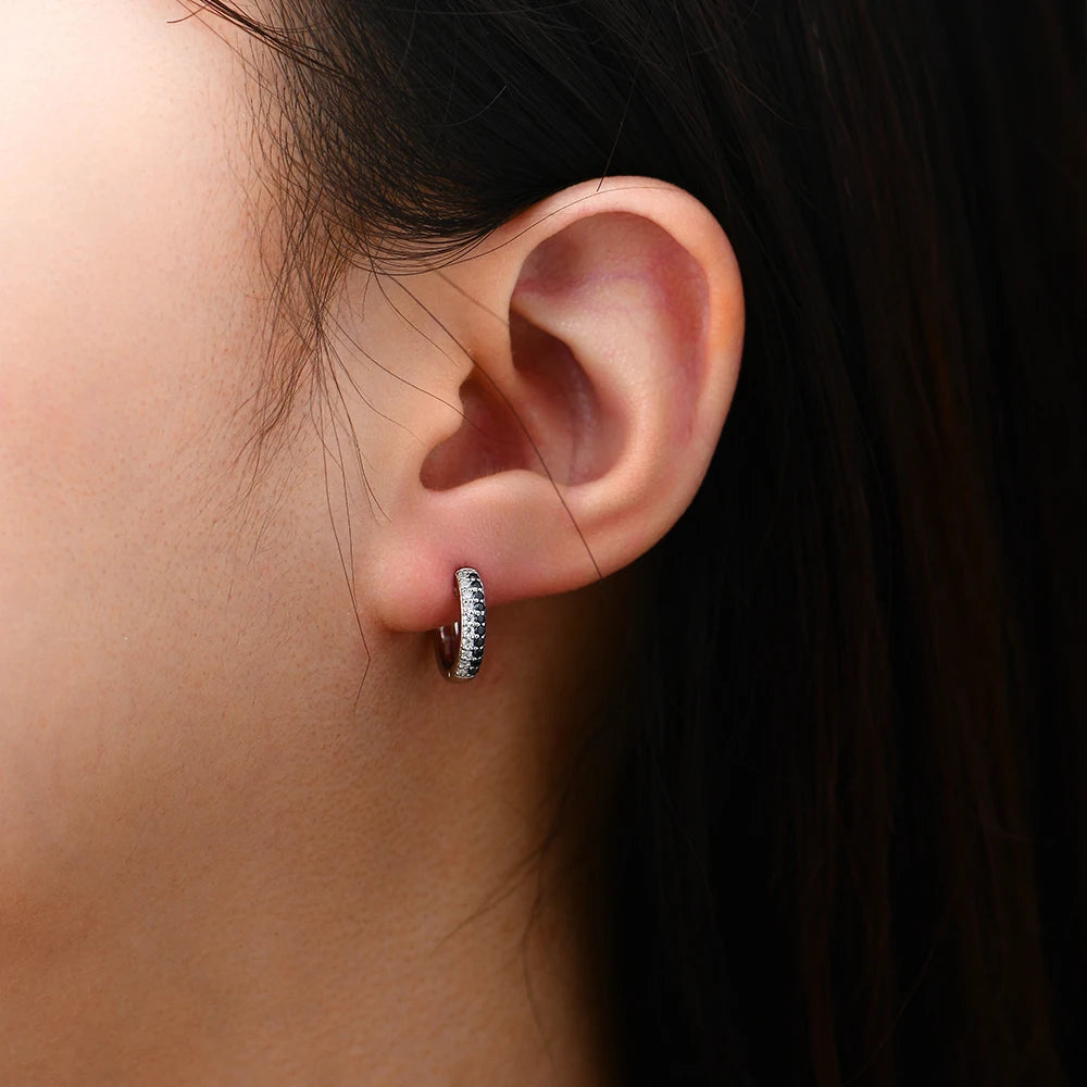 ATTAGEMS Black and White Moissanite Diamond Earrings S925 Sterling Silver Gold Plated For Women Birthday Gifts Fine Jewelry New