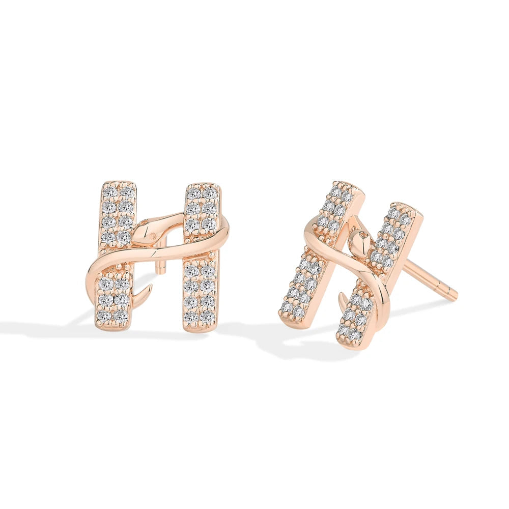 NEVE Exquisite Snake Radiant Stud Earrings