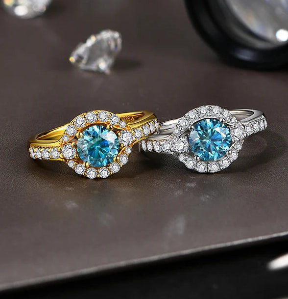NEVE Angel Eye Blue Halo Ring