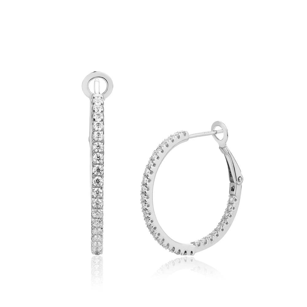 NEVE Classic Pavé Radiant Hoop Earrings