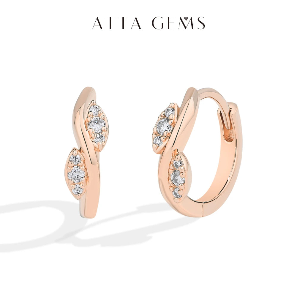 ATTAGEM Moissanite Women Hoop Earrings DVVS1 Real 925 Sterling Silver Classic Pendants For Party Wedding Engagement Fine Jewelry