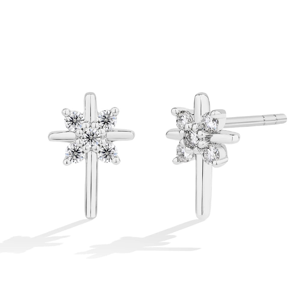 NEVE Snowflake Radiant Stud Earrings (1.0ctw)