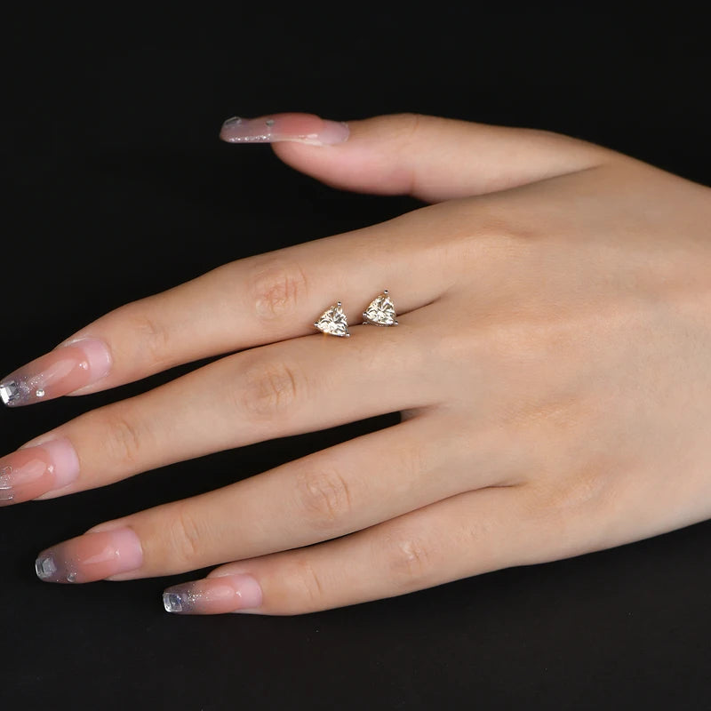 ATTAGEMS Yellow Moissanite 925 Sterling Silver Earring Screw Back Trillion Cut 5*5MM 0.5CT Diamond Earrings For Women Jewelry