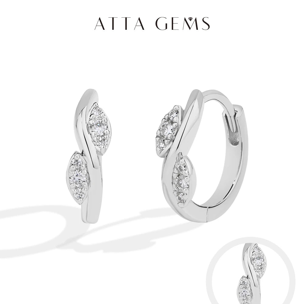 ATTAGEM Moissanite Women Hoop Earrings DVVS1 Real 925 Sterling Silver Classic Pendants For Party Wedding Engagement Fine Jewelry