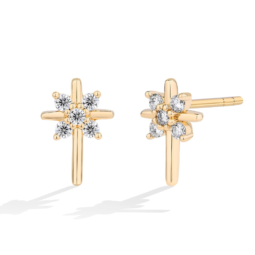 NEVE Snowflake Radiant Stud Earrings (1.0ctw)