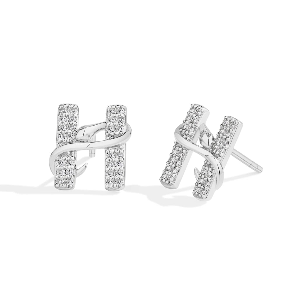 NEVE Exquisite Snake Radiant Stud Earrings