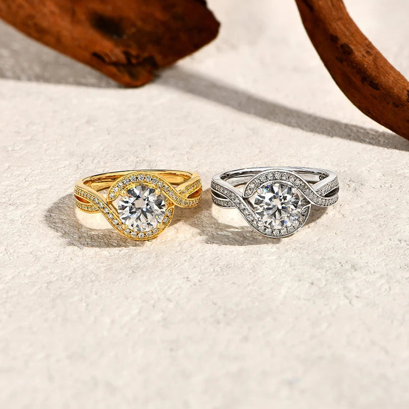 NEVE 1.5ct Radiant Halo Round Ring