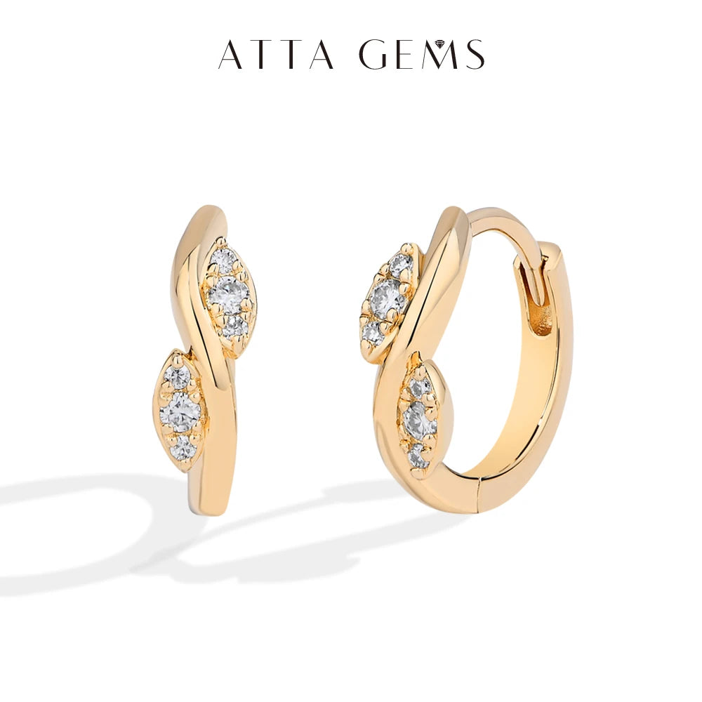 ATTAGEM Moissanite Women Hoop Earrings DVVS1 Real 925 Sterling Silver Classic Pendants For Party Wedding Engagement Fine Jewelry