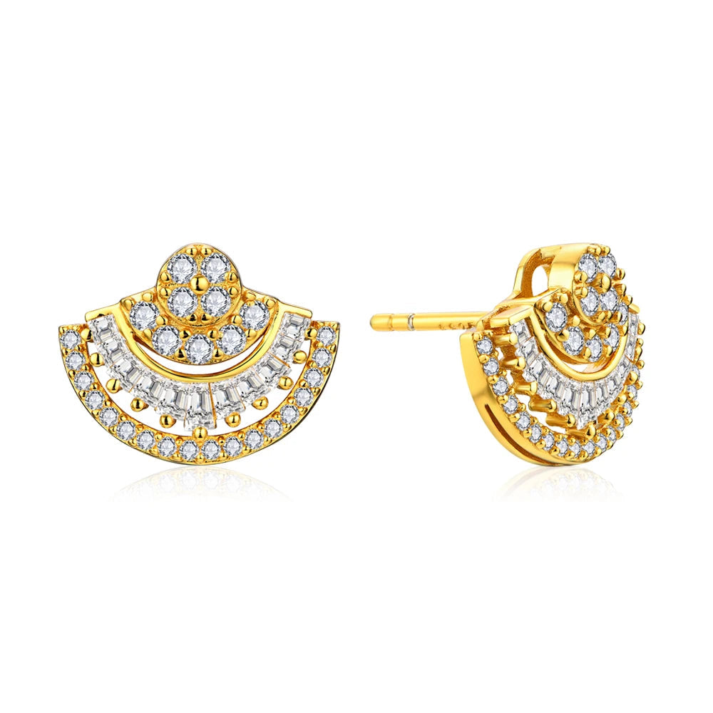 NEVE Art Deco Sector Radiant Stud Earrings
