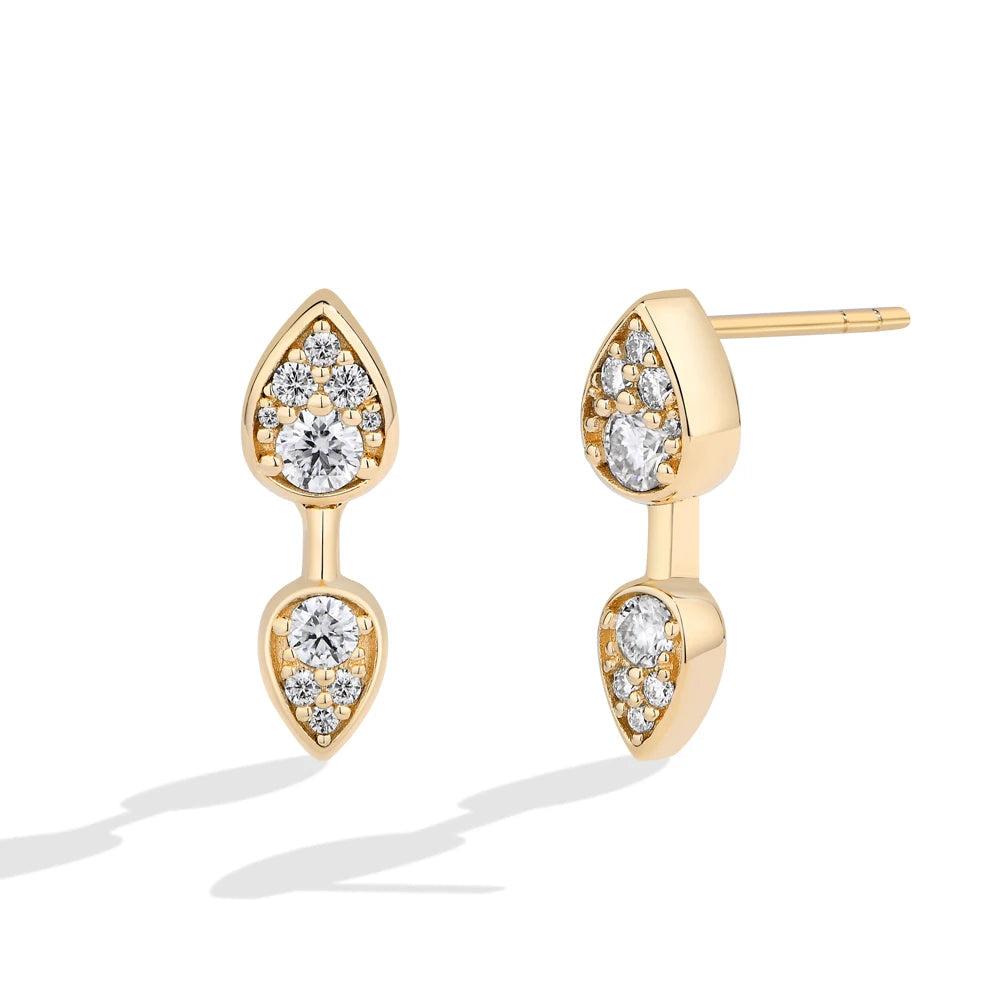 NEVE Classic Double Teardrop Radiant Stud Earrings