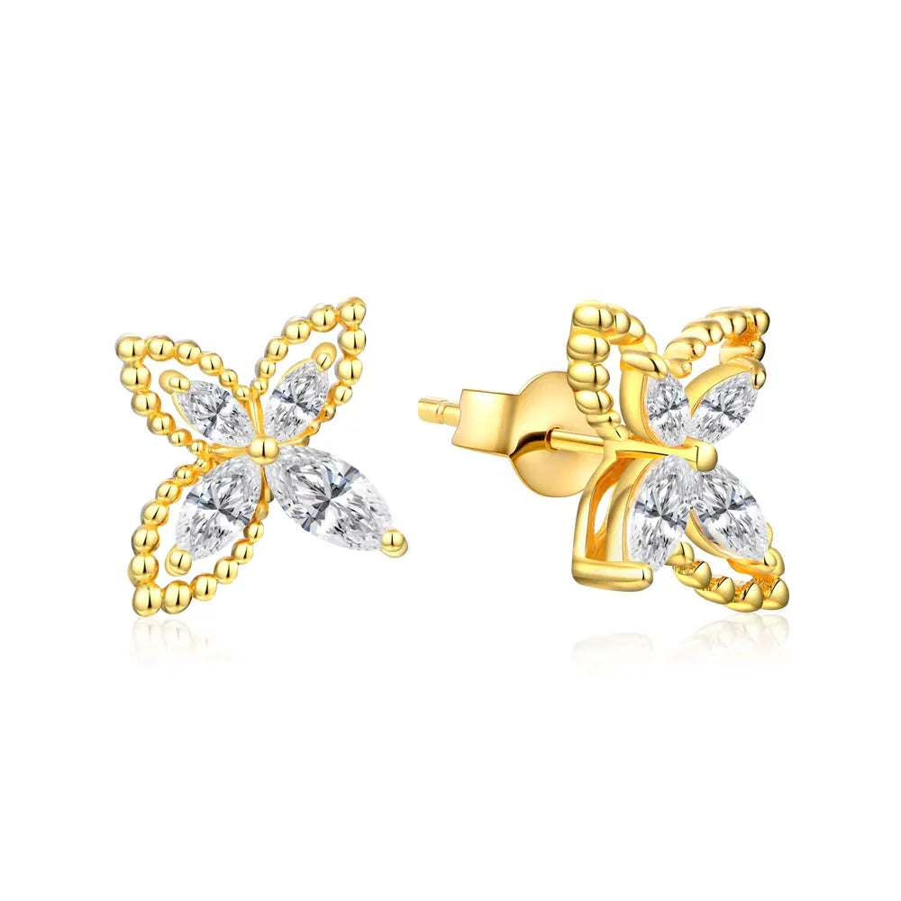 ATTAGEMS D VVS1 Luxulry Moissanite Earrings for Women Real 925 Sterling Silver Passed Diamond Tester Stud Earrings Anniversary