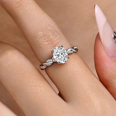 NEVE 2ct Oval Cut Cross Solitaire Ring