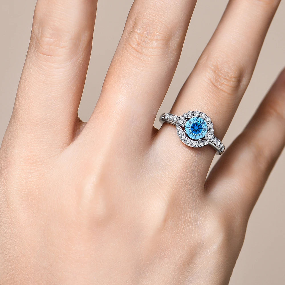 NEVE Angel Eye Blue Halo Ring