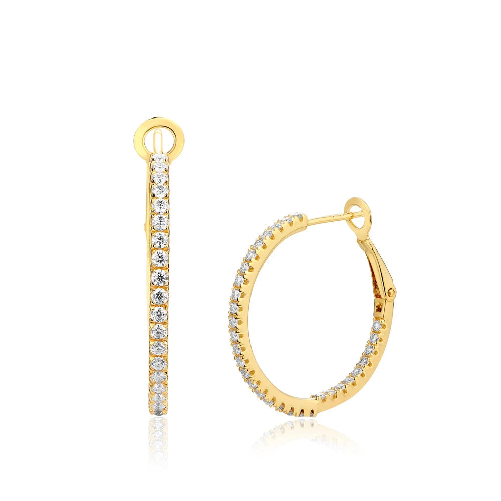 NEVE Classic Pavé Radiant Hoop Earrings