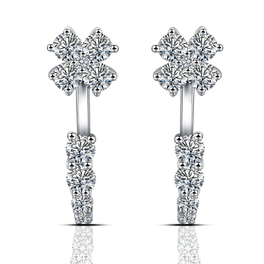 NEVE Long Floral Radiant Drop Earrings (2.0ctw)