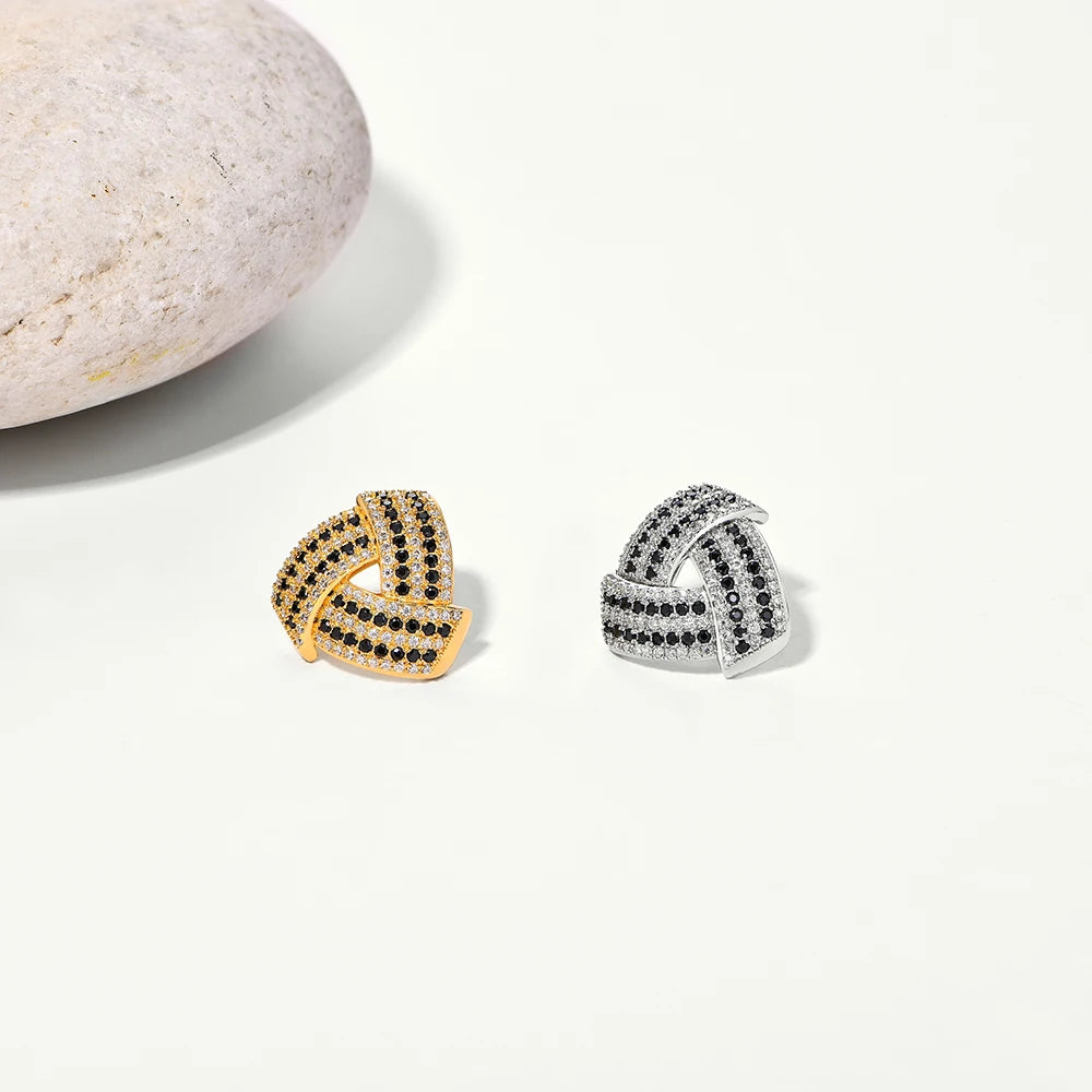 Attagems DVVS Moissanite Diamond Triangle Stud Earring For Women 925 Sterling Silver 18K Gold Plated Birthday Gift Party Jewelry