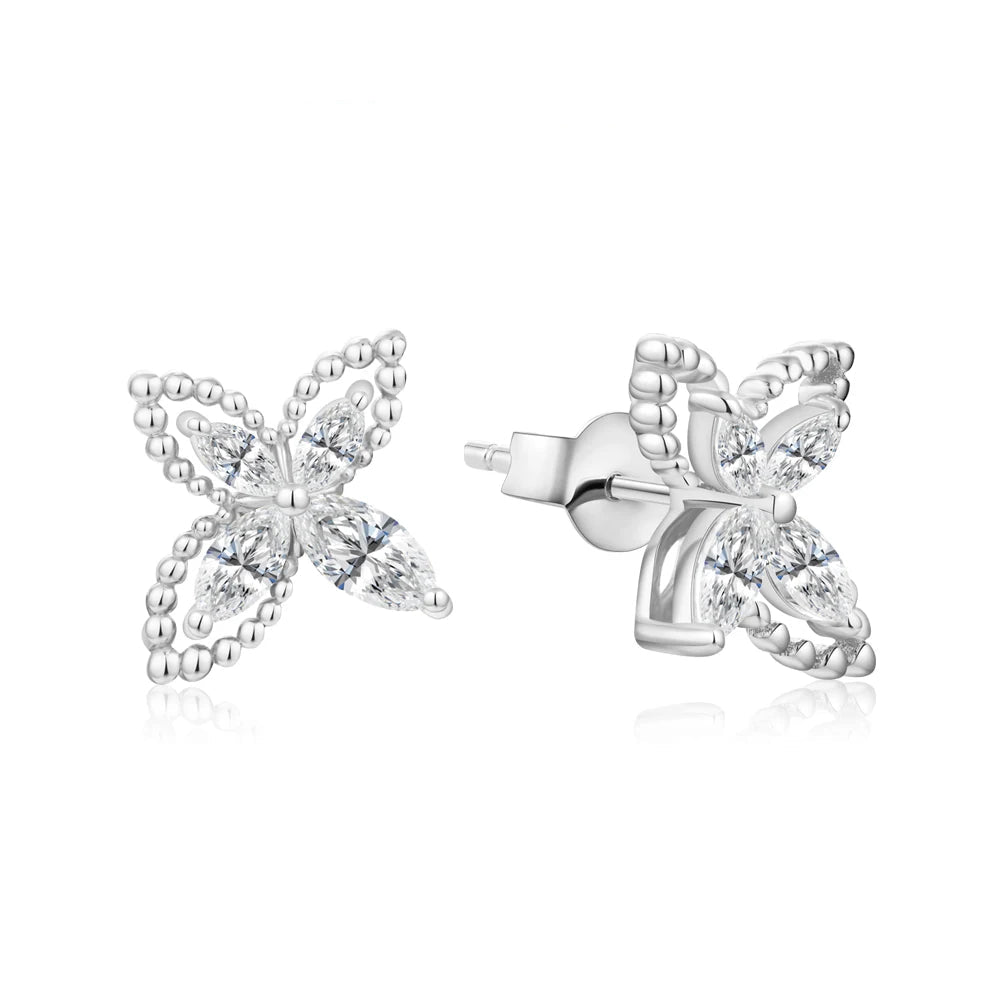 NEVE Butterfly Cluster Radiant Stud Earrings (2.2ctw)