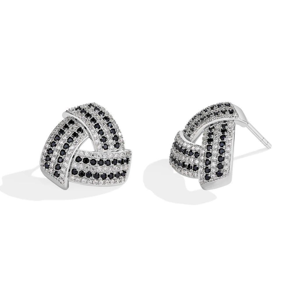 NEVE Celestial Triangle Radiant Pavé Stud Earrings