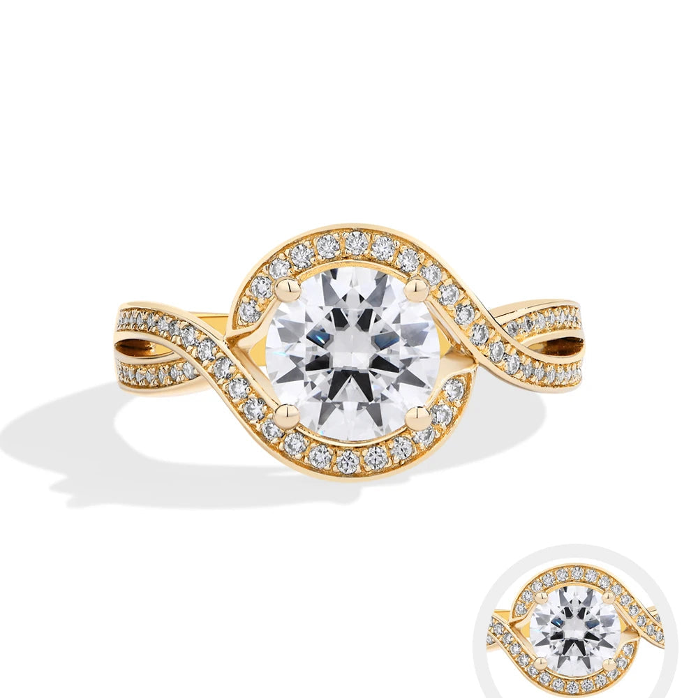 NEVE 1.5ct Radiant Halo Round Ring