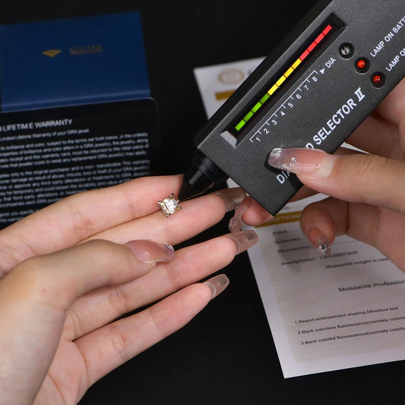 ATTAGEMS Silver 925 Earring Yellow Moissanite Screw Back Stud Square Stud Earrings For Women Princess Cut 5*5MM Jewelry 귀걸이