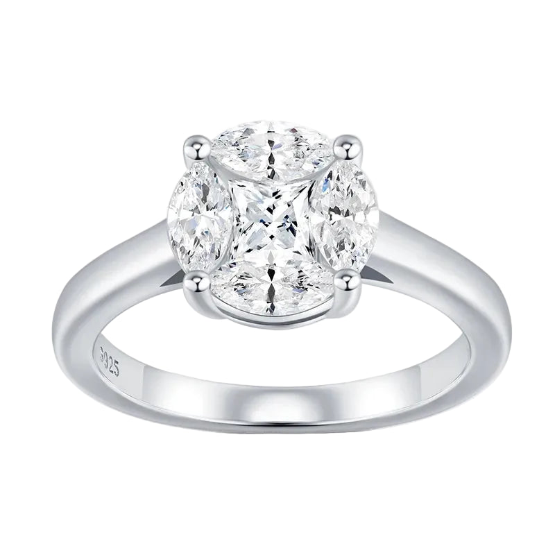 NEVE 2ct Marquise Cluster Bloom Ring