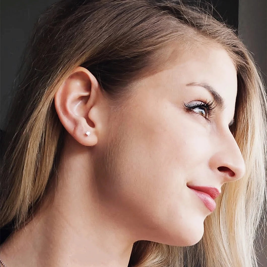 ATTAGEMS VVS1 D Round Cut 3.0MM Diamond Test Passed Moissanite Diamond 925 Sterling Silver Earring Fine Jewelry Girlfriend Gift