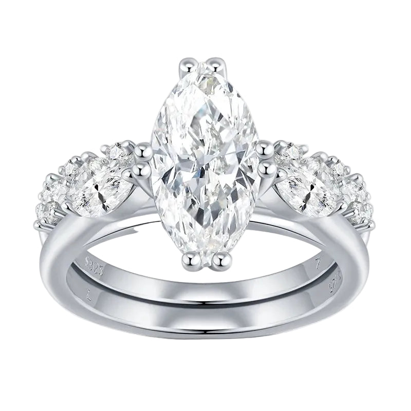 NEVE 3ct Marquise Cut Double Crown Set
