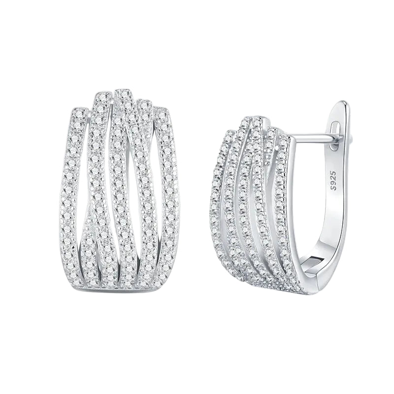 NEVE Interlaced Silver Hoops
