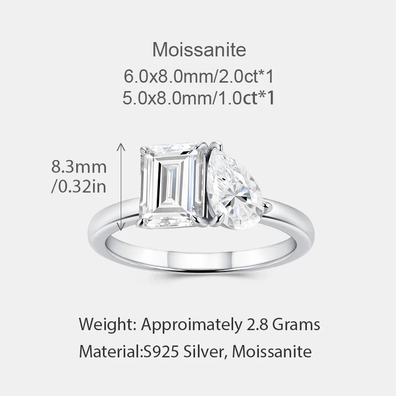 NEVE 2ct Emerald Cut Timeless Trio
