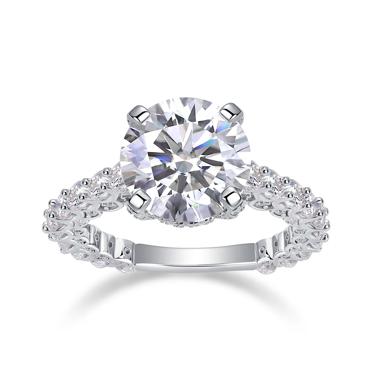 NEVE 5ct Round Cut Luxury Pave Solitaire