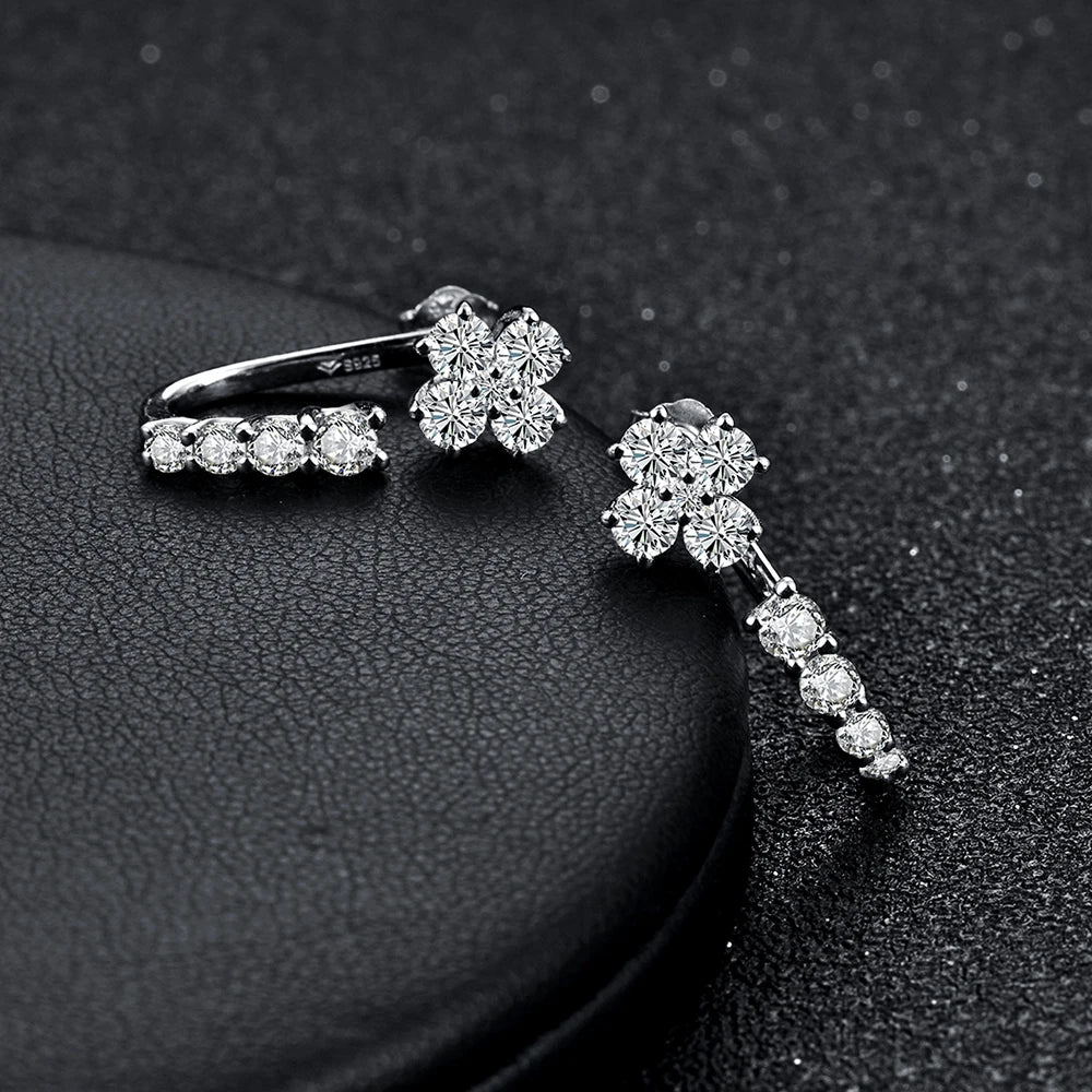 925 Sterling Silver Earrings Moissanite Diamond Earrings Passed Diamond Test Perfect Cut Women Engagement Luxury Jewelry Gift